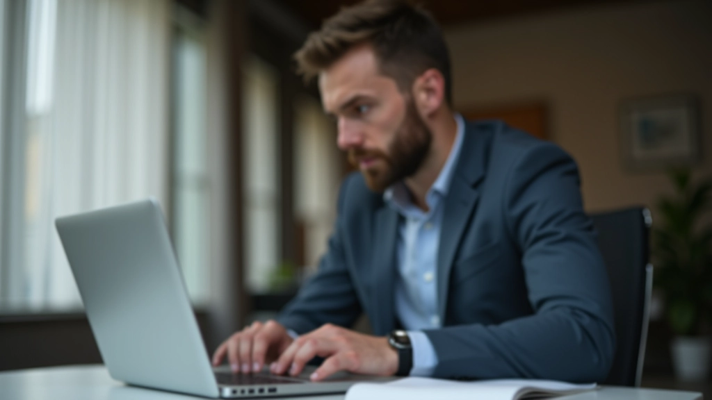 Person schaut auf Laptop mit Fragezeichen-Symbol und Fehler-Benachrichtigung zum Thema Steuererklärung